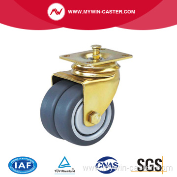 Swivel Plate Twin Wheel TPR Caster